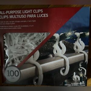 100 Light Clips All Purpose for Gutters Shingles LED Rope Icicle or Mini Lights